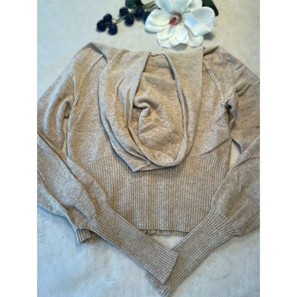 ANTHROPOLOGIE Sleeping On Snow Knit Hooded Zip Cardigan Floral  Y2K  Womens XS - Picture 2 of 11